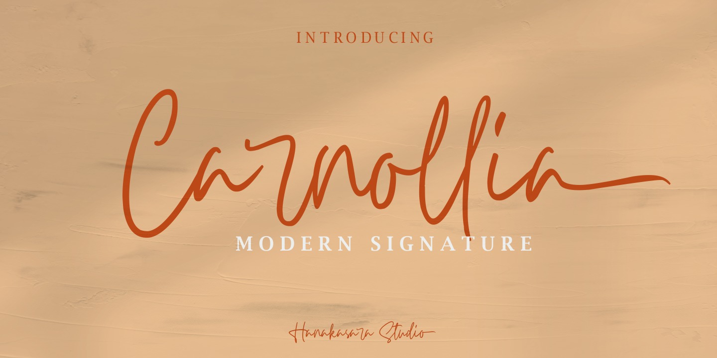 Przykład czcionki Carnollia Signature